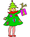 Kids at Christmas coloring pages