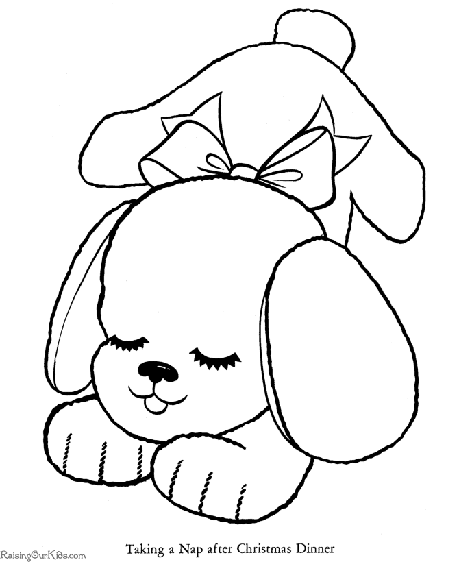 Christmas dog! A free, printable coloring page