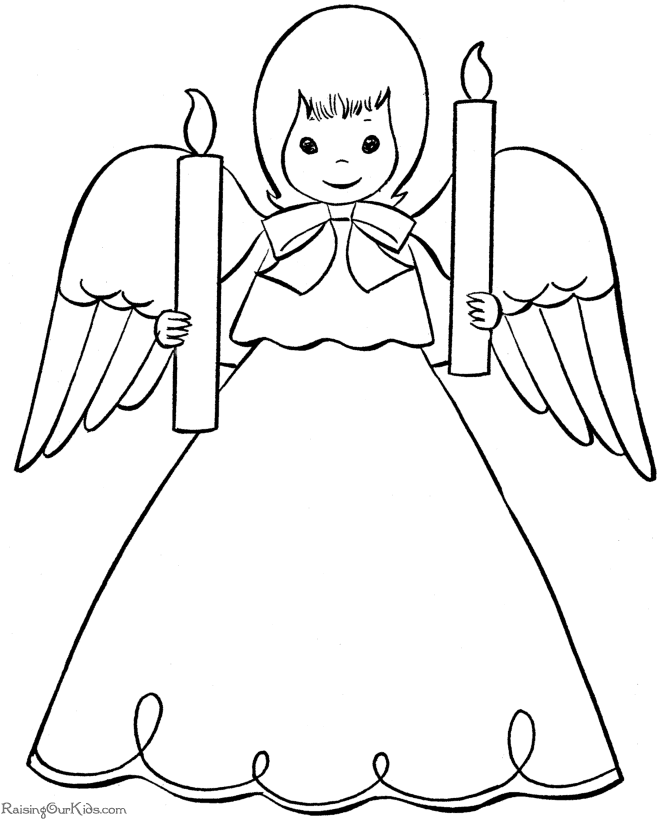 Christmas angels coloring page