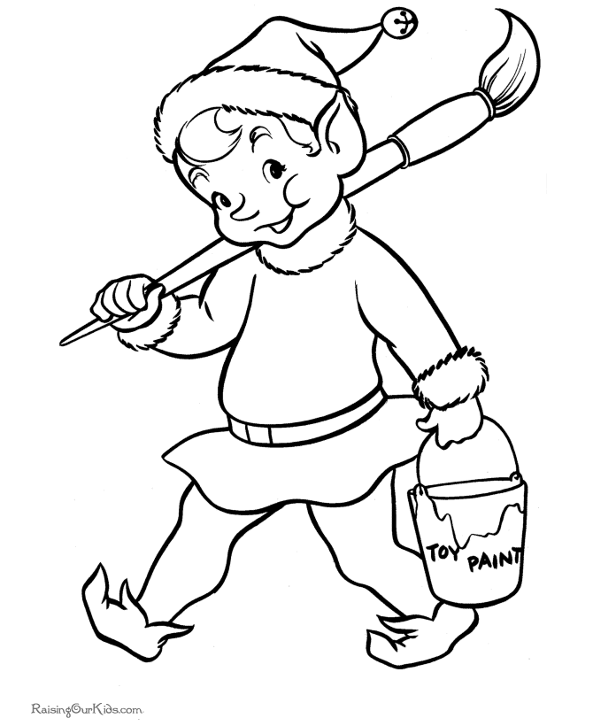 Santa's Elf - printable coloring pages!