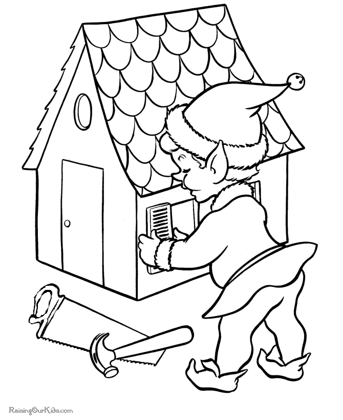 One of Santa's Elf - free printable coloring page!