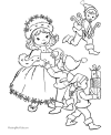 Christmas elves coloring page