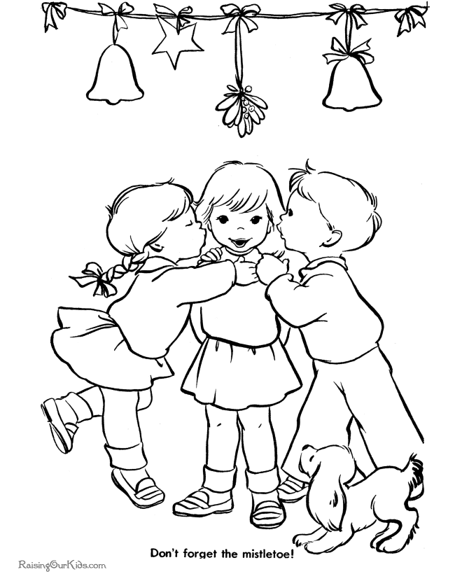 Christmas mistletoe printable coloring page!