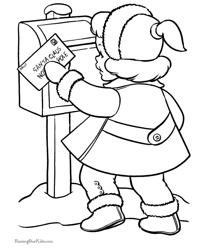 Kids printable Christmas page - A letter to Santa!