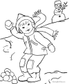 Coloring Christmas kids scene