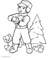 Kids Christmas coloring page