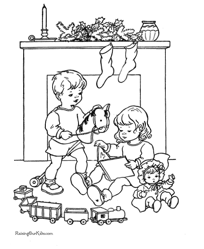 Kids free printable Christmas color page!
