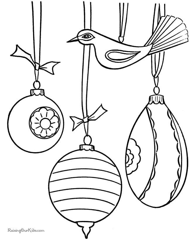 Christmas Tree Ornaments Coloring Pages - Free!