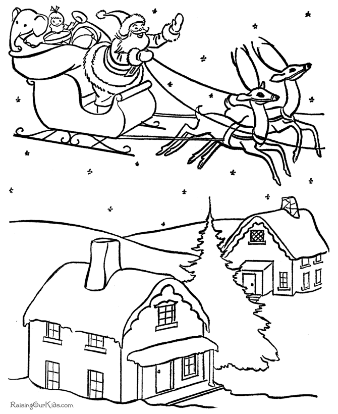 Free Printable Santa and Reindeer pages