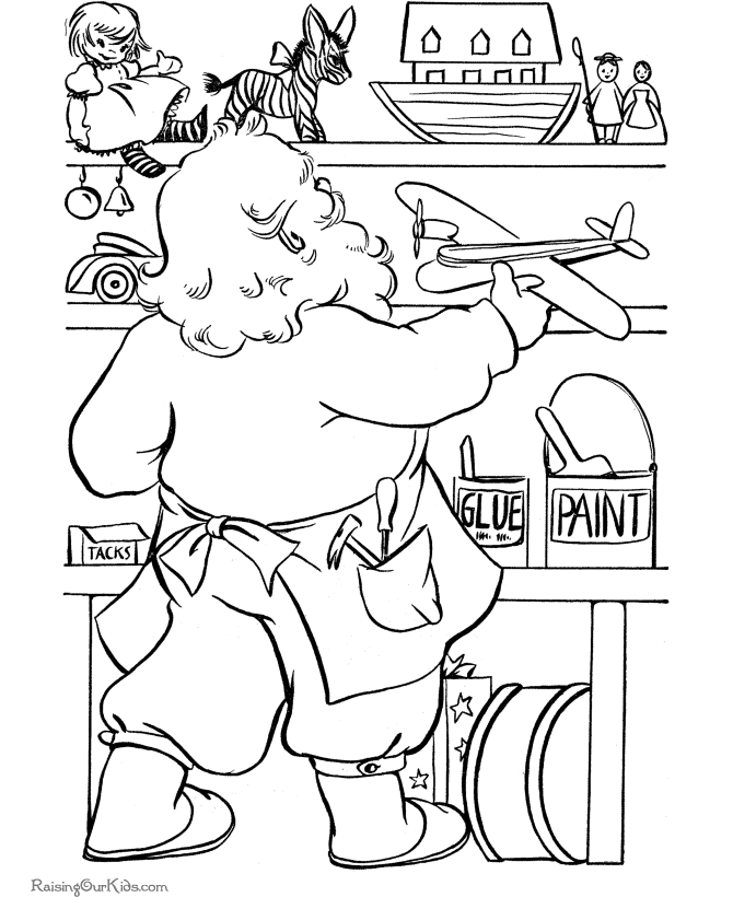 Santa and Christmas toys coloring pages!