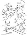 Printable snowman coloring page