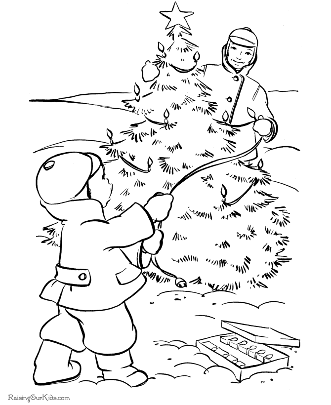 Kid's Free Printable Christmas Tree Coloring Pages!