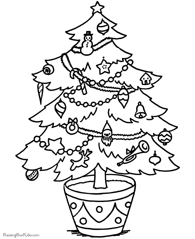 Kid's Free Printable Christmas Tree Coloring Pages!