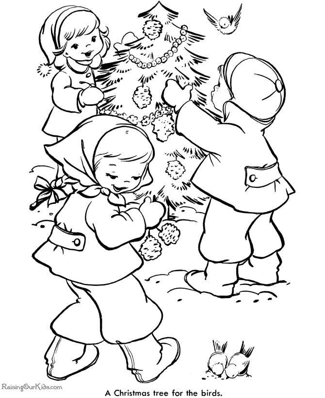 Kid's Free Printable Christmas Tree Coloring Pages!