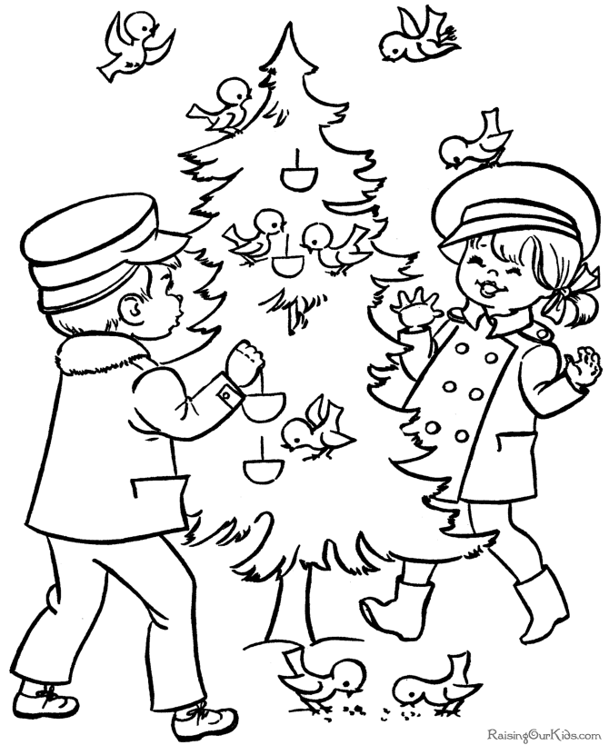 Kid's Free Printable Christmas Tree Coloring Pages!