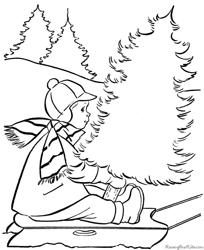Kid's Free Printable Christmas Tree Coloring Page!
