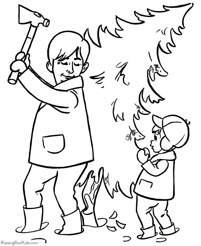 Kid's Free Printable Christmas Tree Coloring Page!