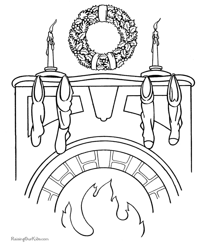Hanging a wreath - Printable Christmas Coloring Pages!