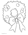 Christmas wreath coloring page