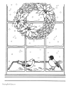 Christmas wreath coloring