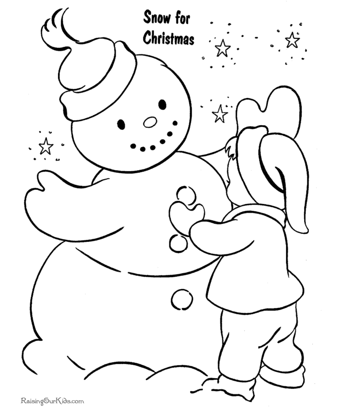 Free Printable Christmas Coloring Sheets of Snowman!