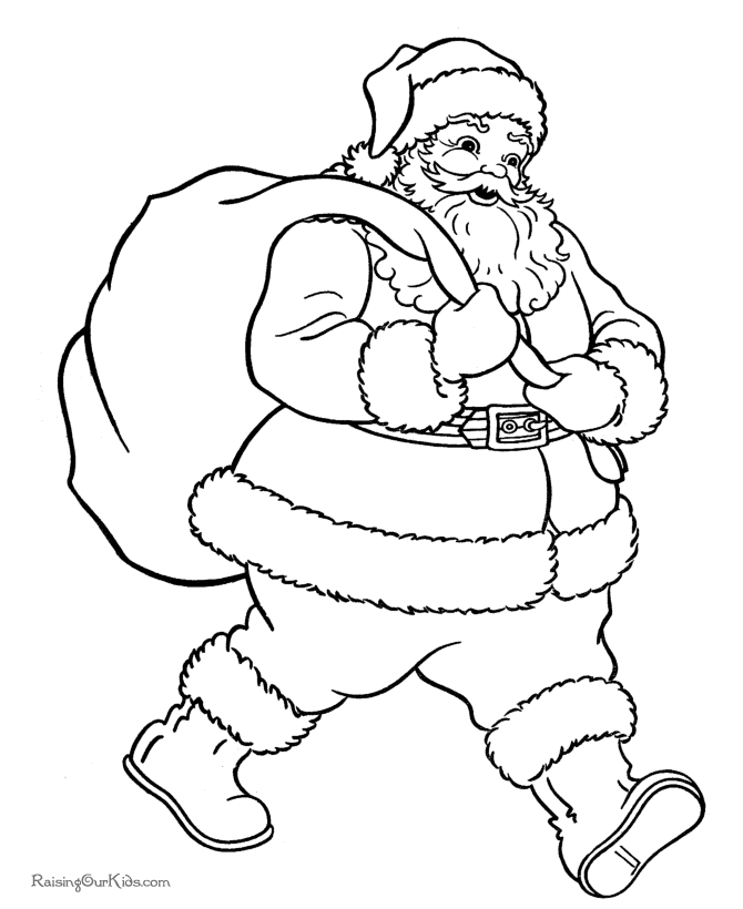Free Printable Christmas Coloring Sheets of Santa!