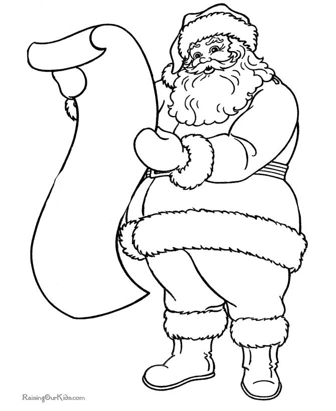 Free Printable Christmas Coloring Sheets of Santa!