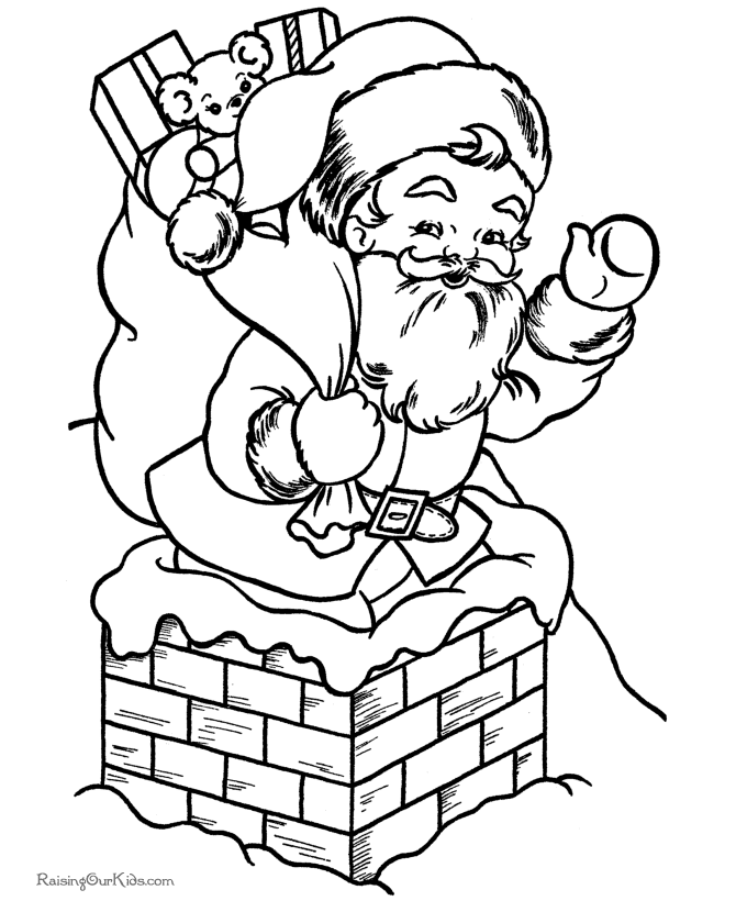 Free Printable Christmas Coloring Sheets of Santa!