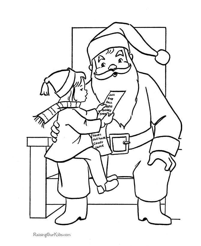 Free Printable Christmas Coloring Sheets of Santa!